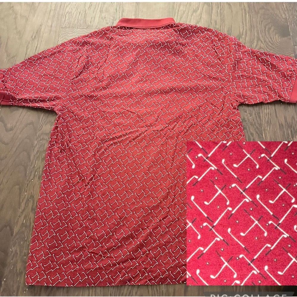 Vintage Golf Club Polo Cotton All Over Print Graphic Mens L Grandpa Vintage 90s